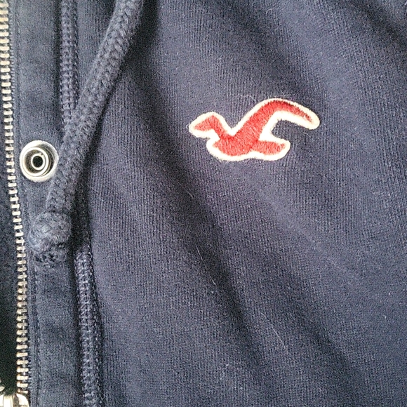 Hollister Dark Blue Zip-up Hooded Sweatshirt - Picture 4 of 7